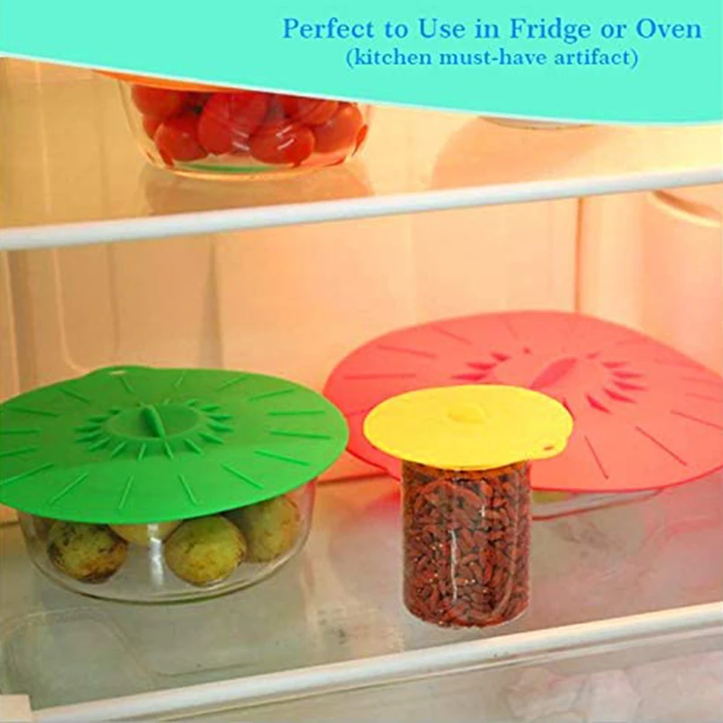 7 шт. термостойкие силиконовые крышки для стаканов мисок тарелок кастрюль