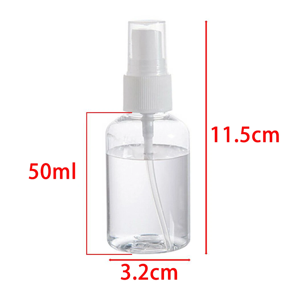 

50ml/100ml Clear Pressed Pump Atomizer Mini Empty Spray Bottle Watering Can Plastic Perfume Bottle Portable Travel Container