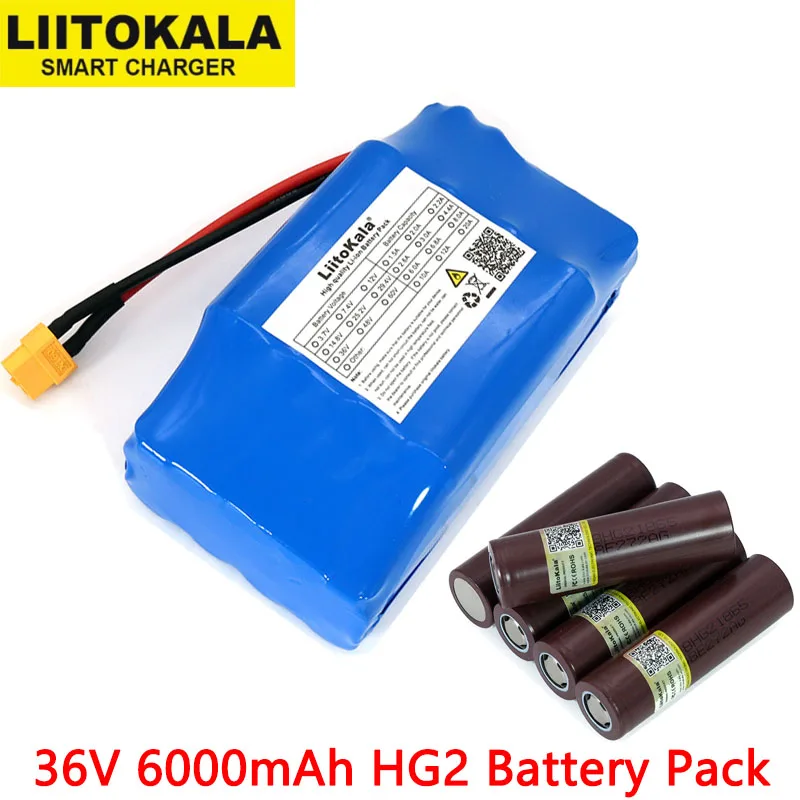 

Liitokala 36V 6Ah 6000mah high drain 2 wheel electric scooter self balancing lithium battery pack for Self-balancing Fits 6.5"