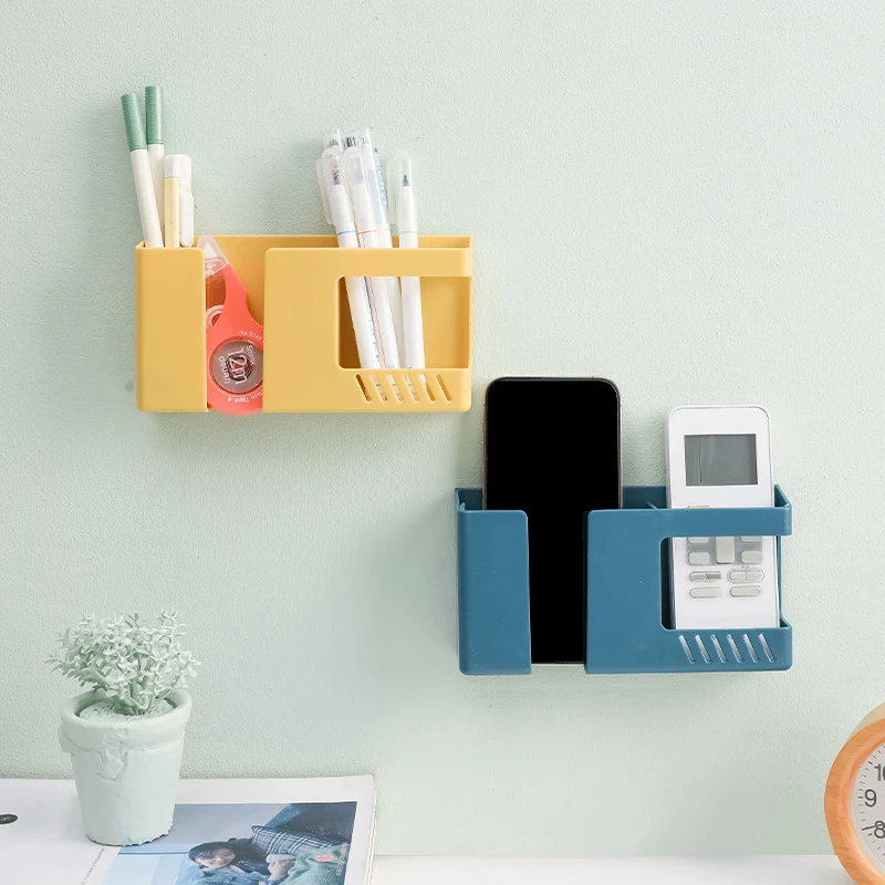 

Multifunctional Wall-mounted Storage Box Punch-free Mobile Phone Remote Control Storage Rack Bathroom Wall Debris Storage Rack