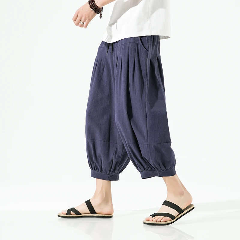 

Summer Men Casual Baggy Pants Harajuku Trouser Drawstring Wide leg Pants Vintage Style Loose Pants Men Jogging Sweatpants