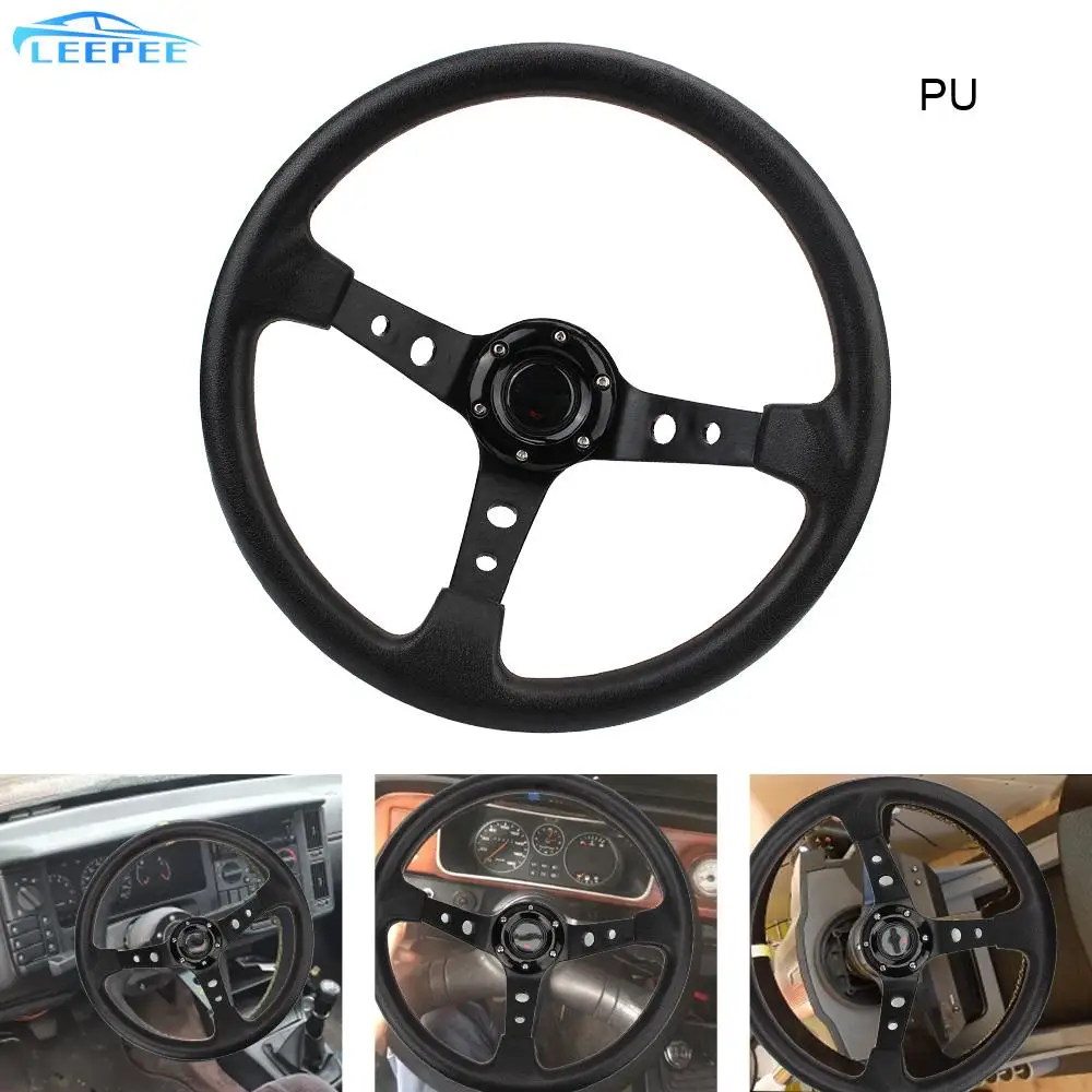 

Для автомобилей, гоночный полиуретан, 14 дюймов, спортивное Рулевое колесо для дрифтинга, универсальные гоночные автомобильные рулевые колеса с логотипом «сделай сам»