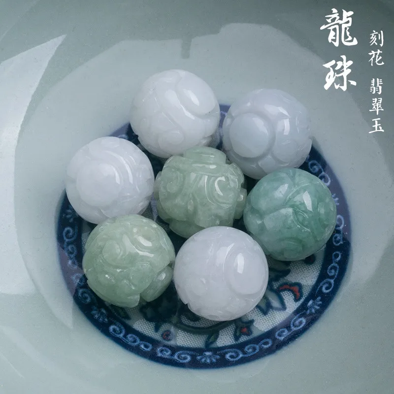 

Бусина Из бирманского нефрита класса А резная бусина для изготовления ювелирных изделий своими руками браслет ожерелье аксессуары изысканный узор нефритовые бусины подарки
