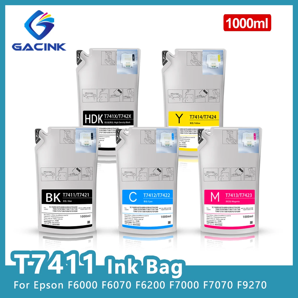 

T7411 T7414 Sublimation Ink Bag With Chip 7411 For Epson Surecolor F6000 F6070 F6200 F6270 F7000 F7070 F9200 F9270 Ink Cartridge