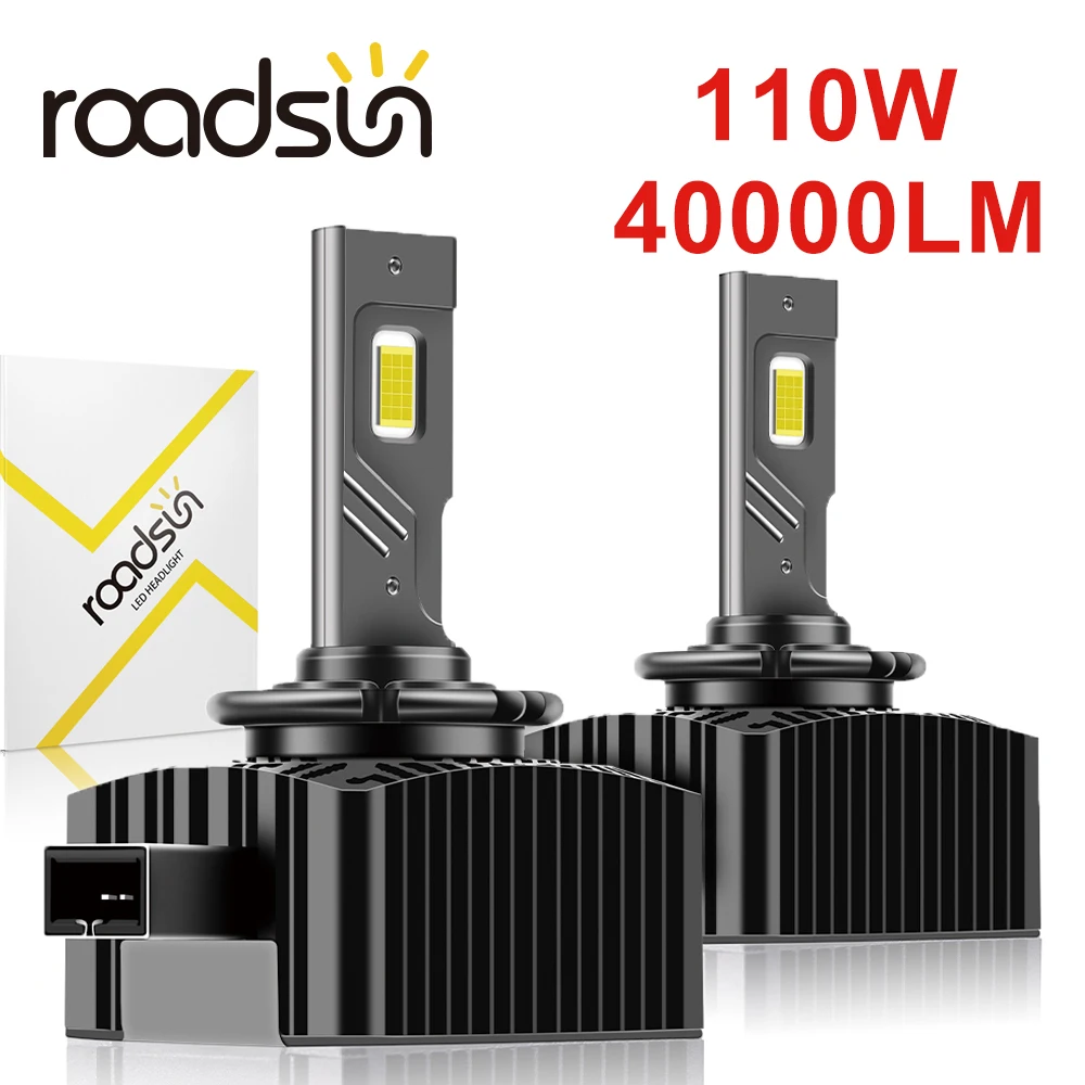 roadsun D1S Led Headlight Canbus 40000LM 110W D3S D2S D4S D5S ds1 Auto Xenon Bulbs Car Light D1R D2R 6500K CSP Chip Super Bright