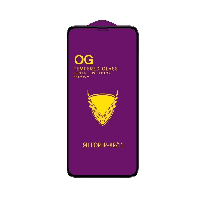 25PCS Golden Armor Tempered Glass for iPhone 14 13 12 Pro Xs Max Xs XR 7 8 Big Curved Edge Full Cover Full Glue Screen Protector