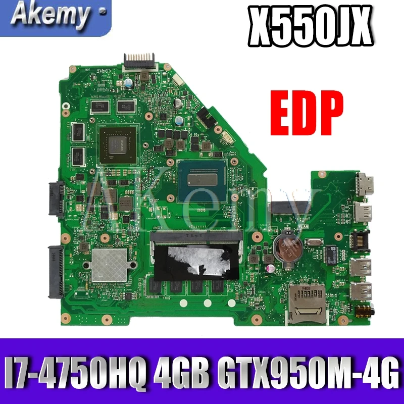 

Материнская плата X550JX I7-4750HQ CPU GTX950M-4G 4GB RAM EDP для Asus X550J X550JD X550JK, материнская плата для ноутбука X550JX, тест материнской платы ОК