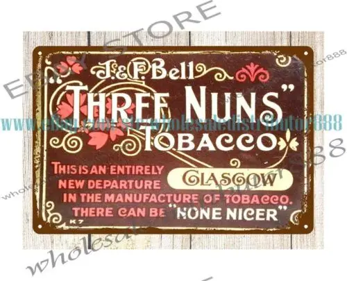 Металлическая жестяная вывеска Three Nuns Tobacco в стиле ретро гаражные знаки