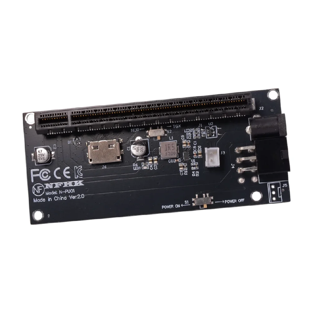 Фото Адаптерная карта OCuLink SFF-8612 на PCIe X4 X16 для графического процессора, питание DC 12V, Gen 4.0 3.0, SSF-8611 4i, 90 градусов, для материнской платы и видеокарты. №5