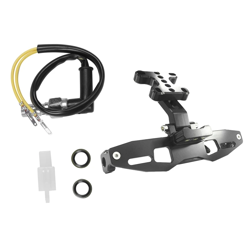 

2 Set Motorcycle Accessories: 1 Pcs Hydraulic Brake Pressure Light Switch & 1 Set License Plate Bracket Holder LED Light