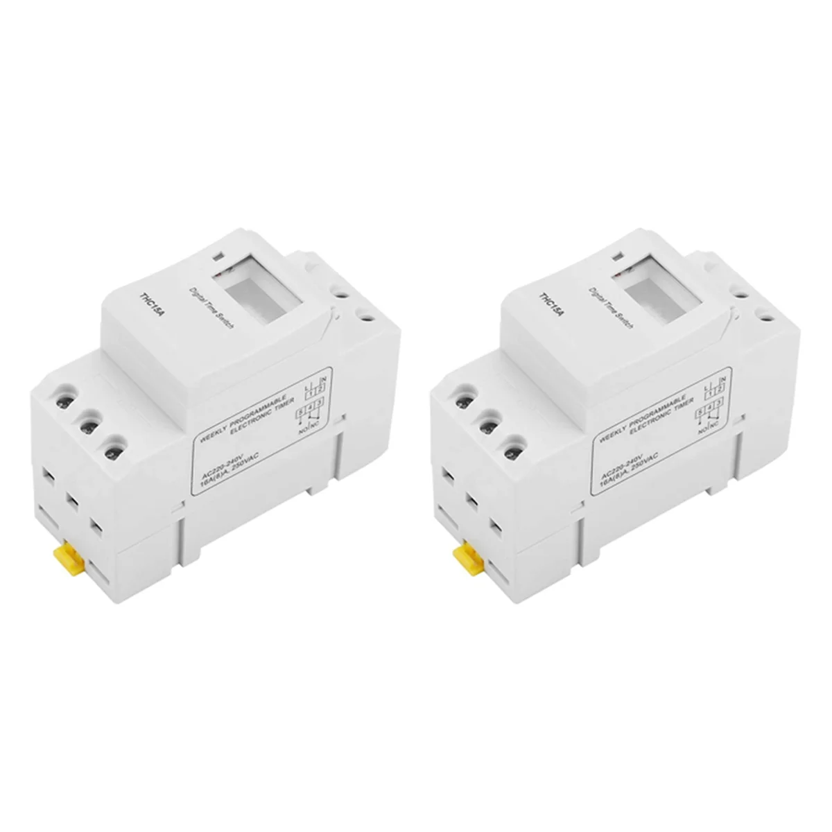

2X THC15A Digital Timer Switch Programmable Electronic Time Control Switch Time Delay Switch DIN Rail AC220-240V