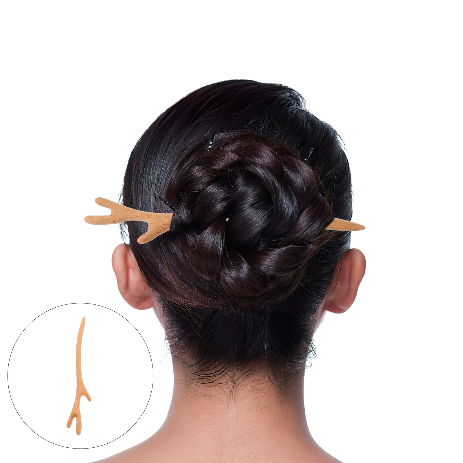 

Women Hair Stick Chopsticks Headgear Chinese Bun Holder Mahogany Wood Long Women's Accessories