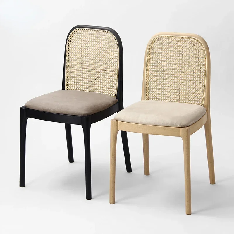 

Минималистичные Твердые Стулья для столовой, домашние стулья, плетеный стул из ротанга в стиле ретро и древесины, современная мебель для кафе и отдыха