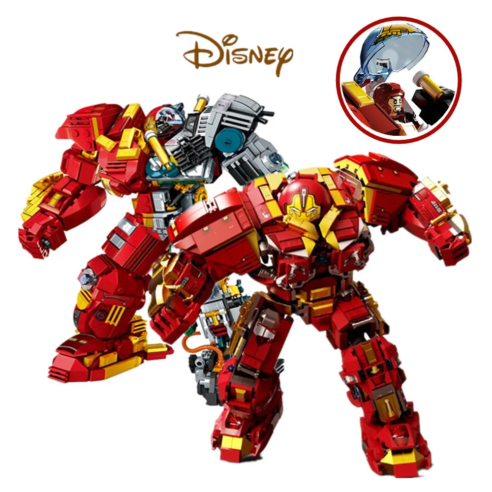 

Disney Marvels Avengers Hulkbuster 1450PCS Iron Man MK44 Ironman Hulk Superheroes Robot Figures Building Brick Block Gift Toy