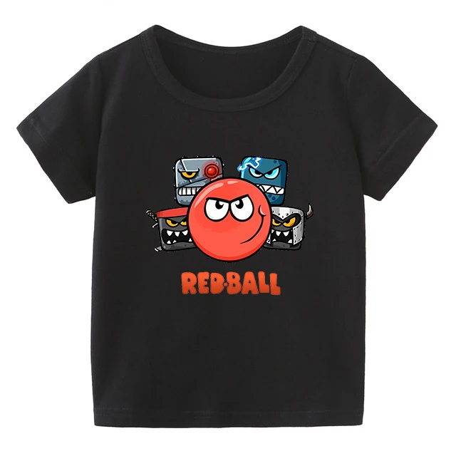 2022 Funny Boys T-Shirts Gift Game Shop Red Ball 4 Cartoon Print Tshirts Fashion Casual Baby Tshirts Short Sleeve Hip Hop Tops