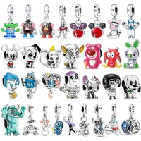 disney hot sell mouse charms 925 sterling silver original beauty girl charms fit for pandora bracelet bangle diy jewelry making