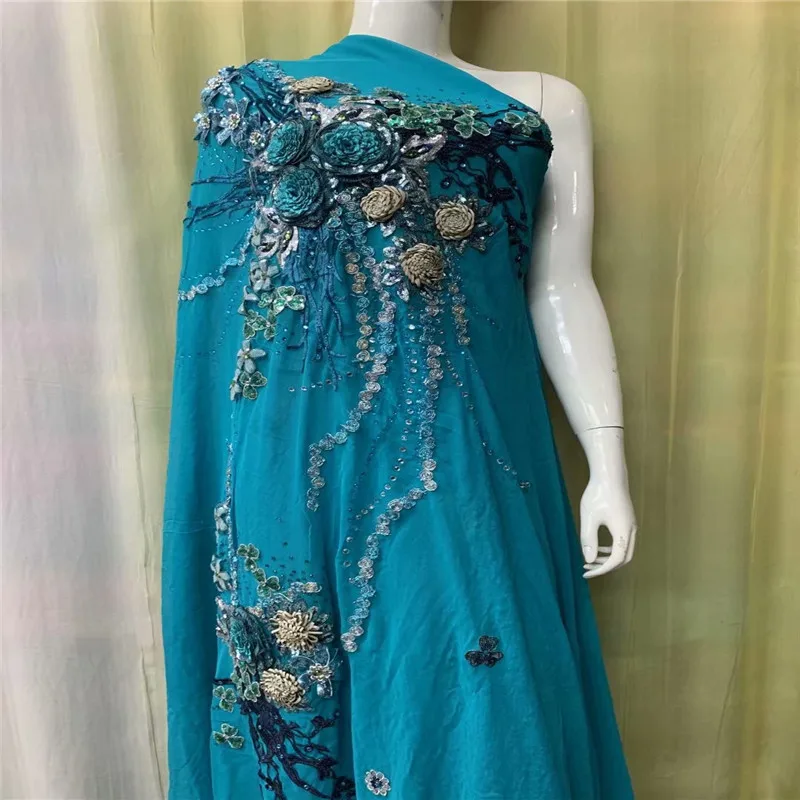 

5 ярдов! Самая красивая шелковая кружевная ткань, атлас для платья, Новое поступление, африканская шелковая ткань хорошего качества LXE051601