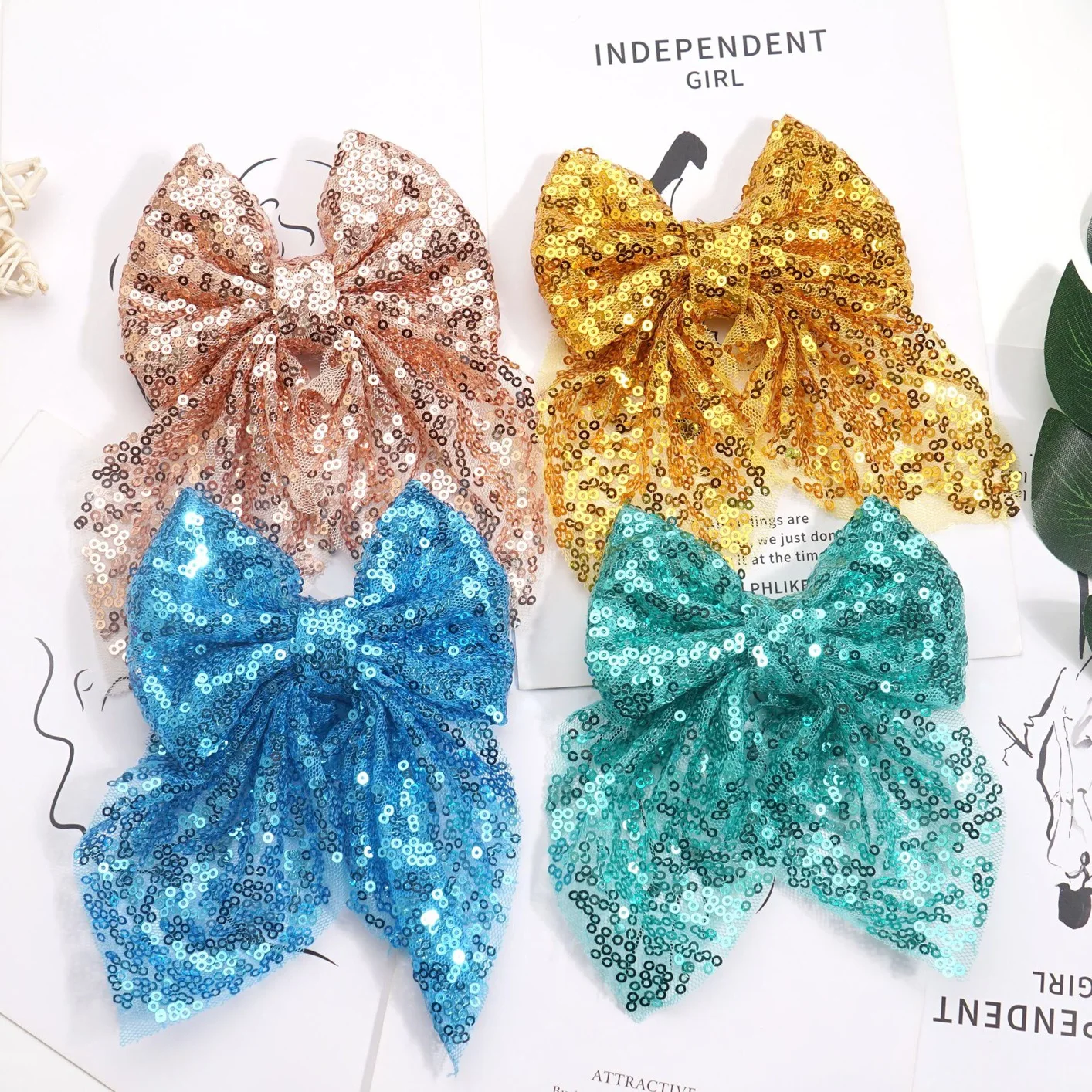 Элегантный блестящий бант с блестками заколка для волос большие кружевные банты