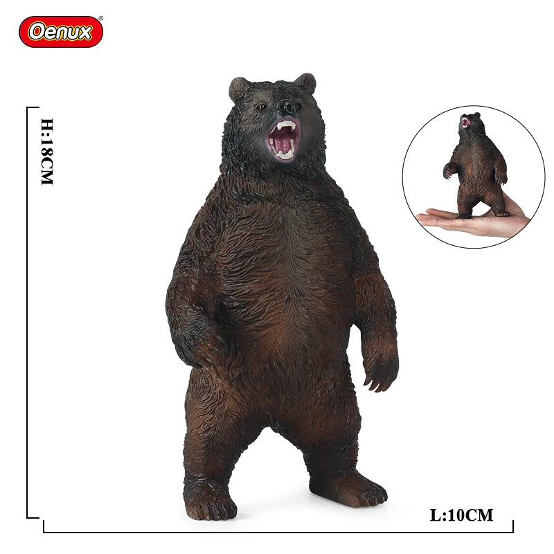

Моделирование Oenux, Дикая жизнь, модель коричневого медведя, экшн-фигурки, забавные большие размеры, ПВХ фигурки животных, детской игрушки