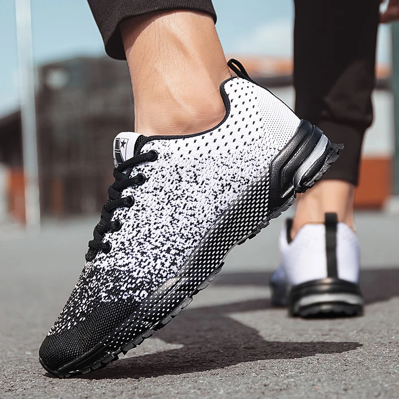 Mens Sneakers Men Running Shoes Breathable Casual Sneakers Outdoor Knitted Daily Sports Shoes Zapatillas De Deporte