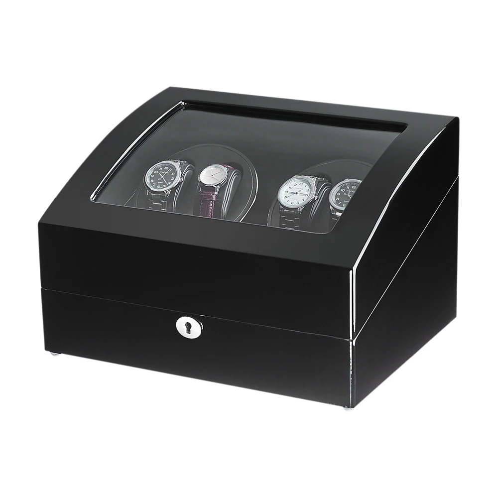 

Fashion 4 Automatic Watch Winder with 6 Storage Case Black Baking Finish 5 Modes Good Quality