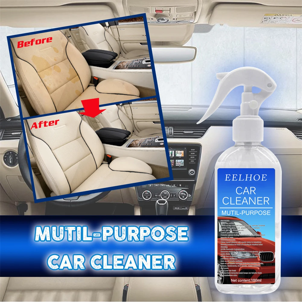 

100ml Foam Cleaner Spray Multi Purpose Foam Car Interior Leather Cleaner Universal Leather Cleanser Sofa Cloth Cleaning Agent