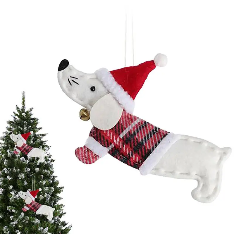 Dachshund Christmas Tree Pendants Lovely Hanging Decoration With Ribbon Festival Supply Ornament For New Year Christmas