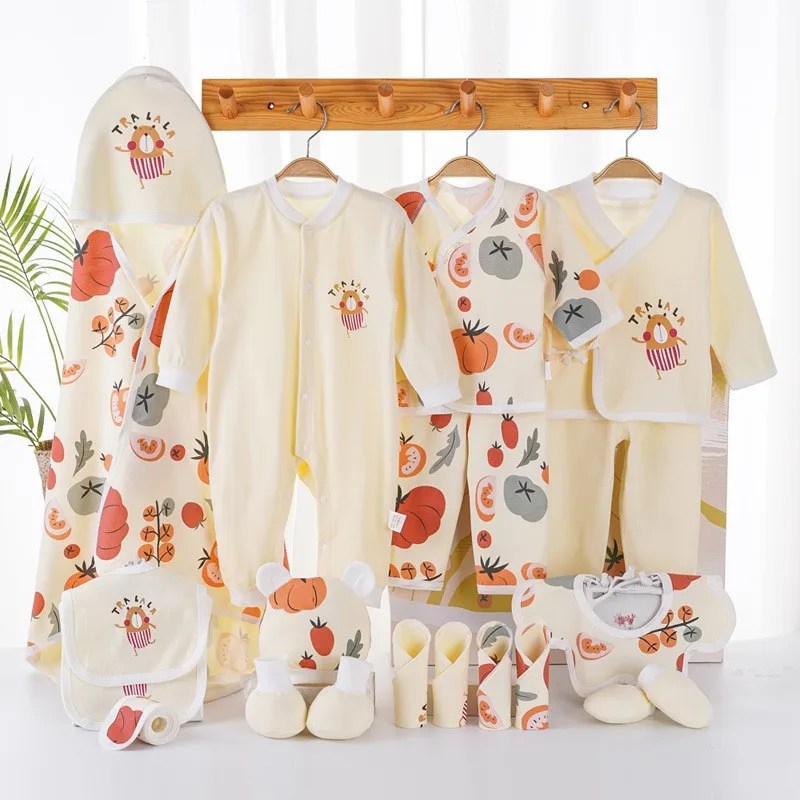 

19pcs Newborn Clothes Set 0-6m Cotton Four Seasons Newborn Clothes Baby Girl Boy Clothes Infant Outfit Baby Gift Without Box