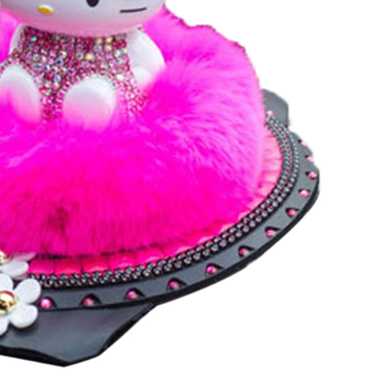 Автомобиль Cat Украшение Фигурка Rhinestone Dashboard Духи Интерьер Орнамент Роза Красная