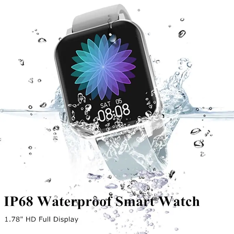 

Модные умные часы HD Full Touch Screen IP68 водонепроницаемые спортивные часы с пульсометром, тонометром и оксиметром для мужчин и женщин