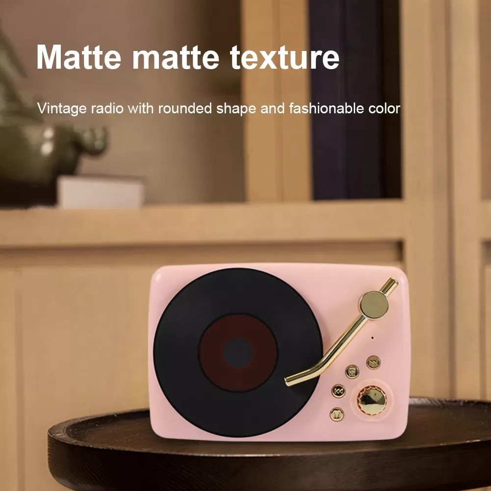 

NEW2023 T12 Retro Vinyl Speakers Portable Multi-function Vintage Speaker Music Player Bluetooth- for Home Room Party