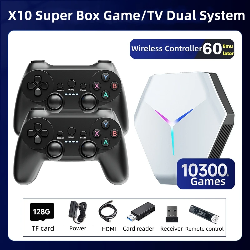Игровая консоль X10 4k Gamestick TV BOX 5G Dual System 2.4G