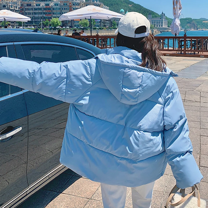 EHQAXIN New 2022 Women's Cotton Clothes Casual Korean Loose Hooded Cotton Clothes Bread Clothes Thickened Short Jacket Coats S-L