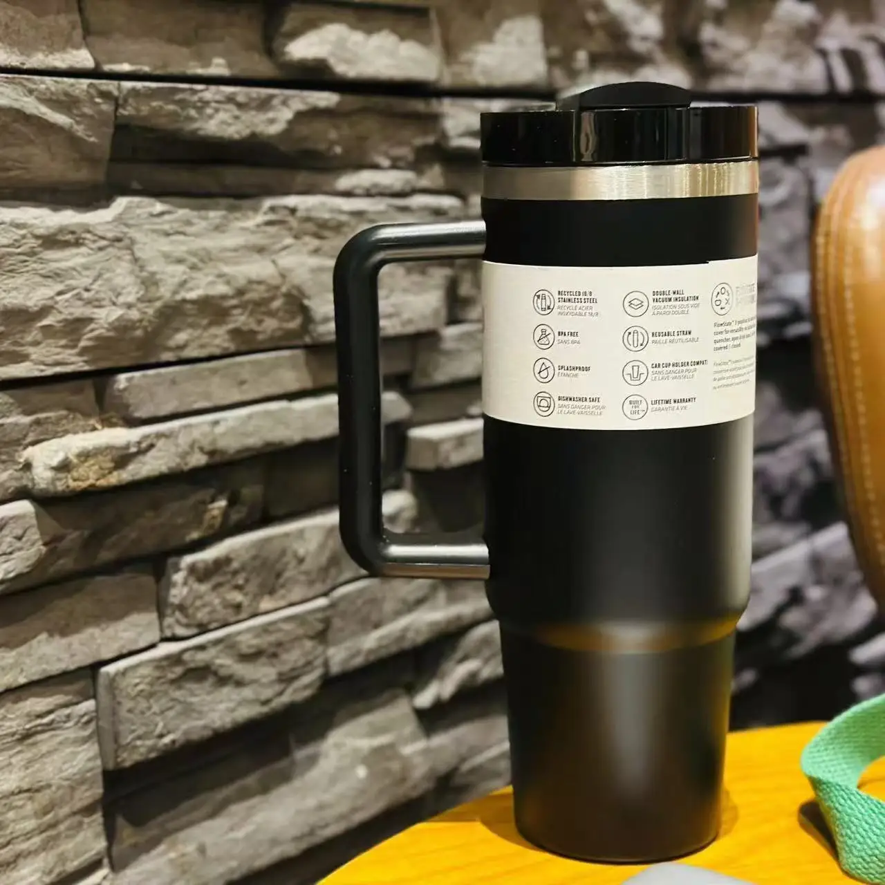 Кружка-термос с ручкой и крышкой из нержавеющей стали 30/40 унции