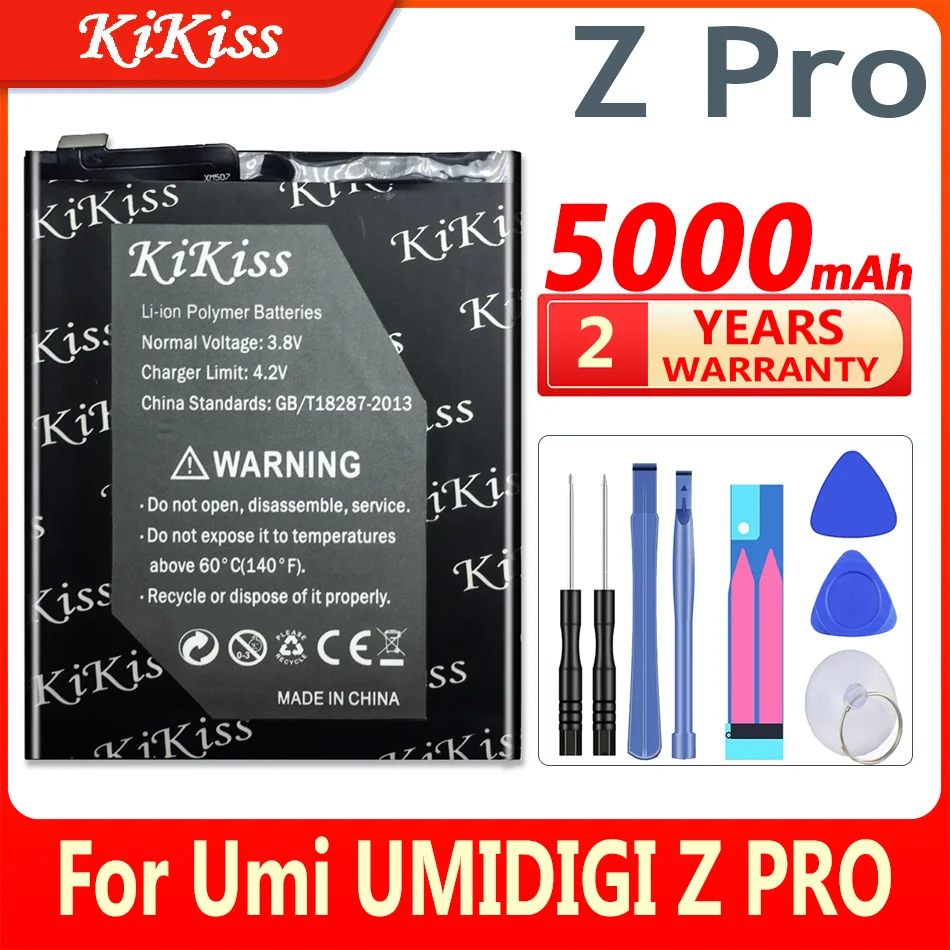 

Оригинальный аккумулятор KiKiss 5000 мАч для сотового телефона Umi UMIDIGI Z PRO, большая мощность 5000 мАч для Umi UMIDIGI ZPRO
