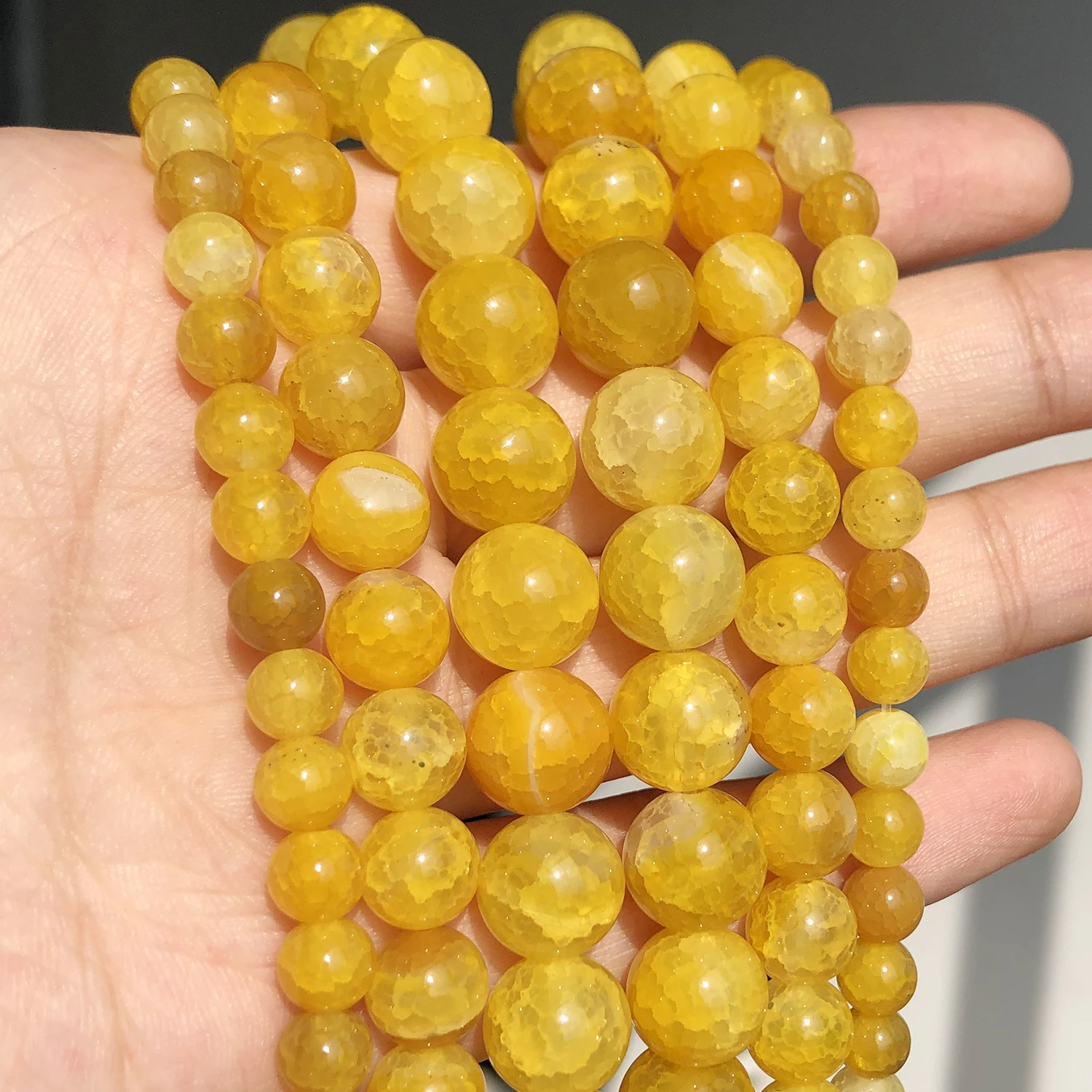 Бусины из натурального желтого агата 6 8 10 мм