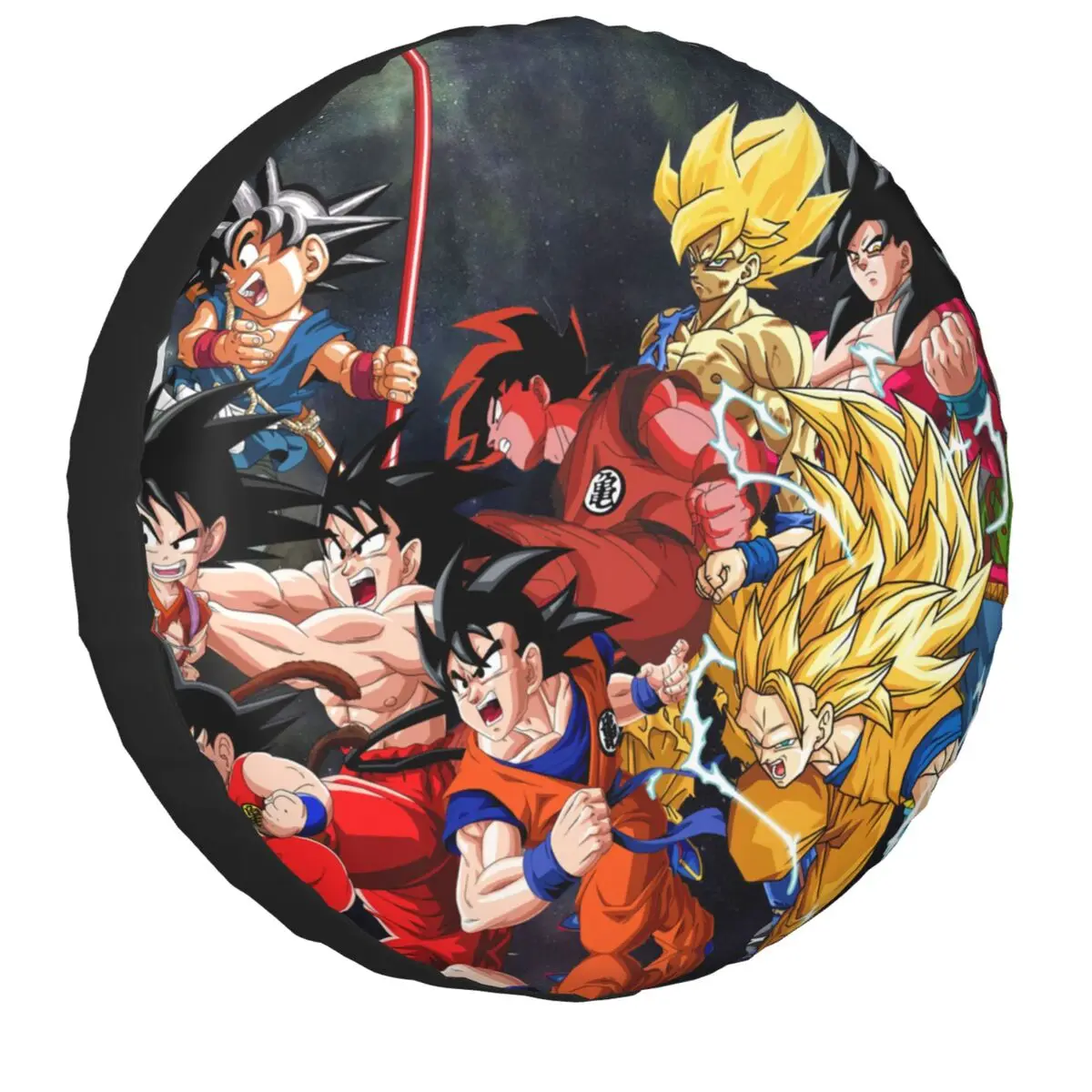 

Son goku legal capa de pneu sobressalente caso bolsa para jeep hummer anime japonês roda carro protetores acessórios 14 "15" 16