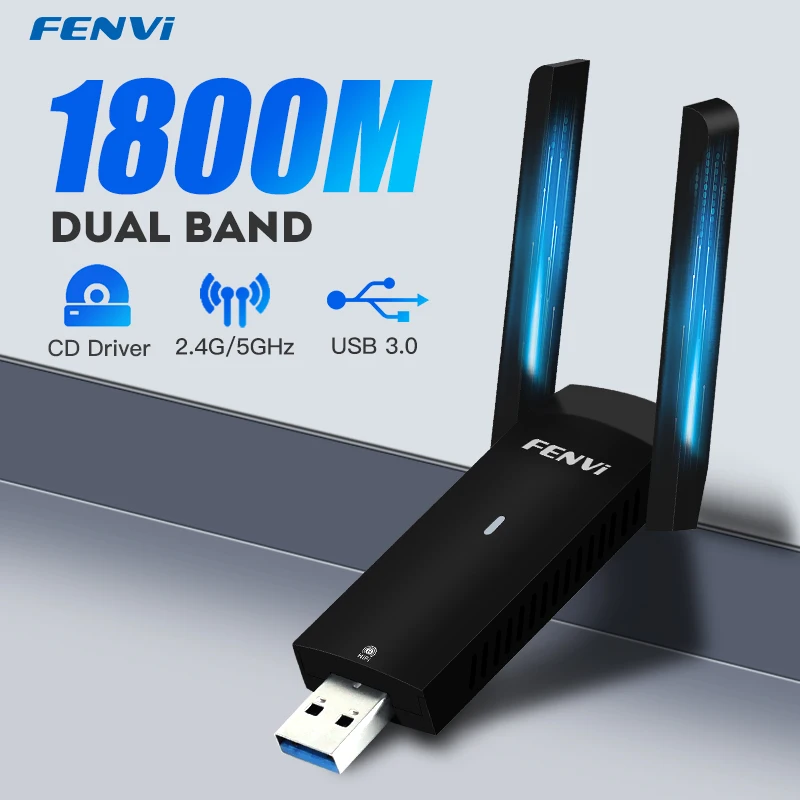 Adaptador WiFi 6 USB de 1800Mbps, tarjeta de red inalámbrica USB 3,0 WiFi6 Dongle USB LAN Ethernet de doble banda 2,4G/5,8G para PC, portátil Win 10