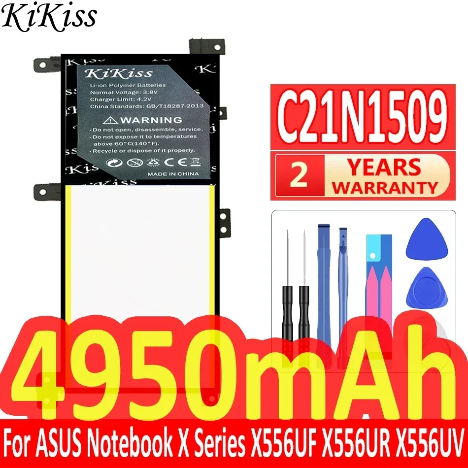 Мощный аккумулятор KiKiss 4950 мАч C21N1509 для ноутбуков ASUS серии X X556UF X556UR X556UV FL5900U A556U