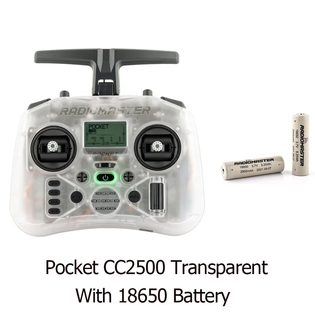 Radiomaster Pocket CC2500 Transparent + 18650 batteries