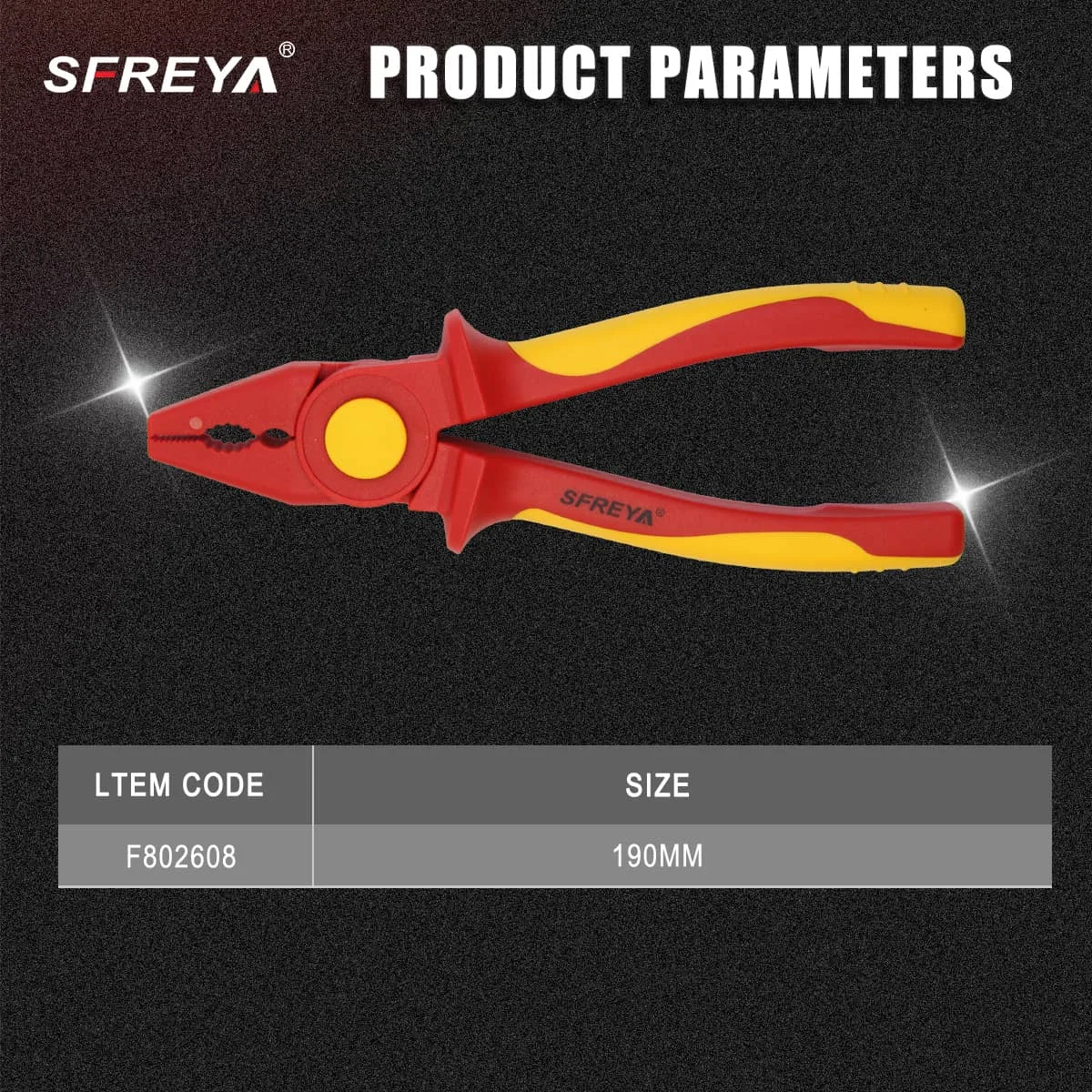 Фото Профессиональные инструменты электрика SFREYA, сертифицированные VDE, 1000В, изолированные длинногубцы, кусачки для проводов, полностью пластиковые, высоковольтные. №4