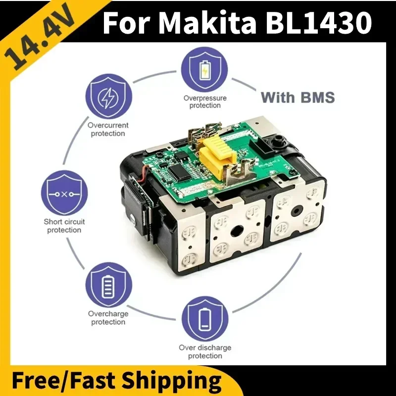 Новый сменный литий-ионный аккумулятор 14 4 В 6 0 Ач для Makita BL1430 LXT200 BL1415 194558 -0 194559 -8