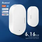 Датчик окон и дверей Aubess Tuya Zigbee, детектор для умного дома, с приложением для автоматизации домашней сигнализации, с защитой от кражи, Alexa Google Home
