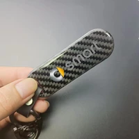 carbon fiber pattern car keychain car logo custom keyring for smart 451 451 fortwo forfour car accessorie
