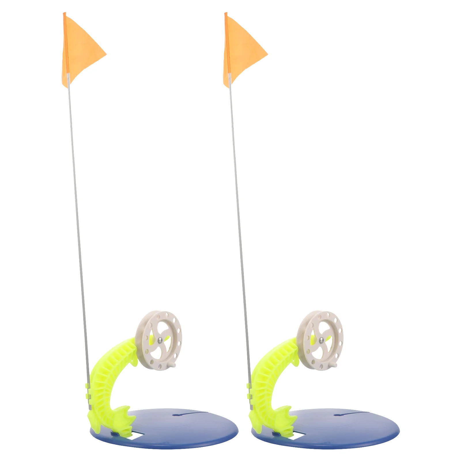 

2 Pcs Portable Tip-up Flag Fishing Supplies Ice Sled Plastic Anglers Abs Winter