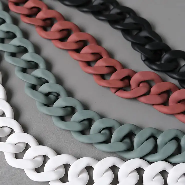 10pcs 45cm120cm Fashion Woman Handbag Accessory Black White Green Resin Chain Luxury Frosted Strap  Clutch Shoulder Purse Chain