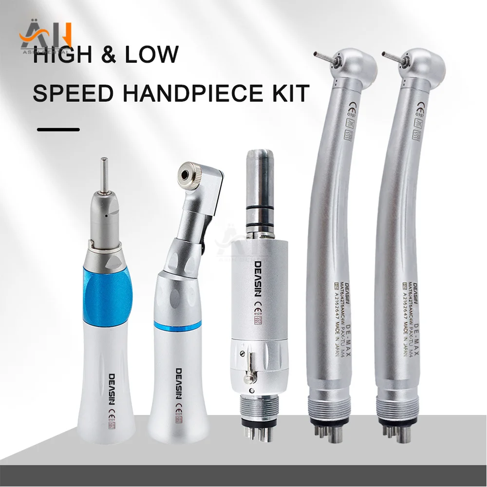 Dental High & Low Speed Handpiece Kit Standard Push Button Single Way Water Spray E-type Air Motor M4 / B2 dentistry equipment