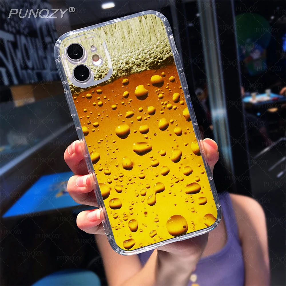 PUNQZY Summer Beer All-Inclusive Drop Protection Phone Case For iphone 11 12 Mini 13 PRO MAX 6 7 8 Plus X XR XS Soft TPU Cover