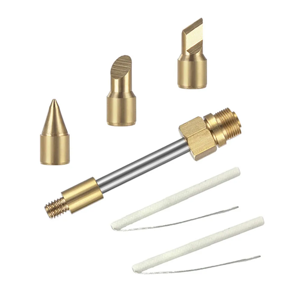 

8pcs 30w Soldering Iron Tips Set 510 Interface Horseshoe Shape With Solder Iron Rods Heating Core For Precision Welding Tools