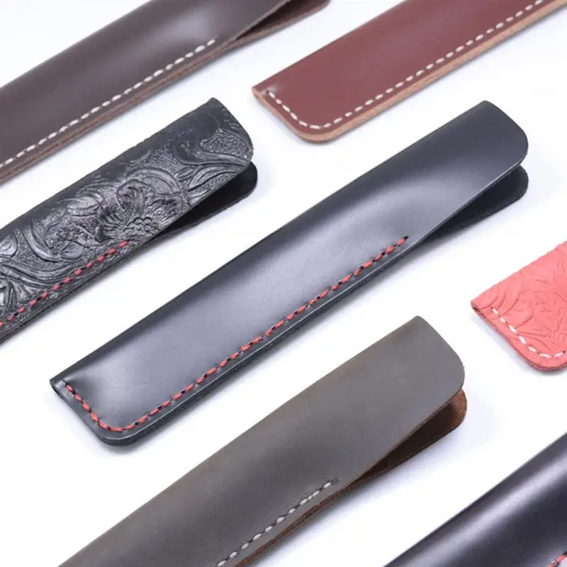 

Leather Pen Case Holder Handmade Fountain Multi Pens Pouch Leather Pen Protective Sleeve Cover